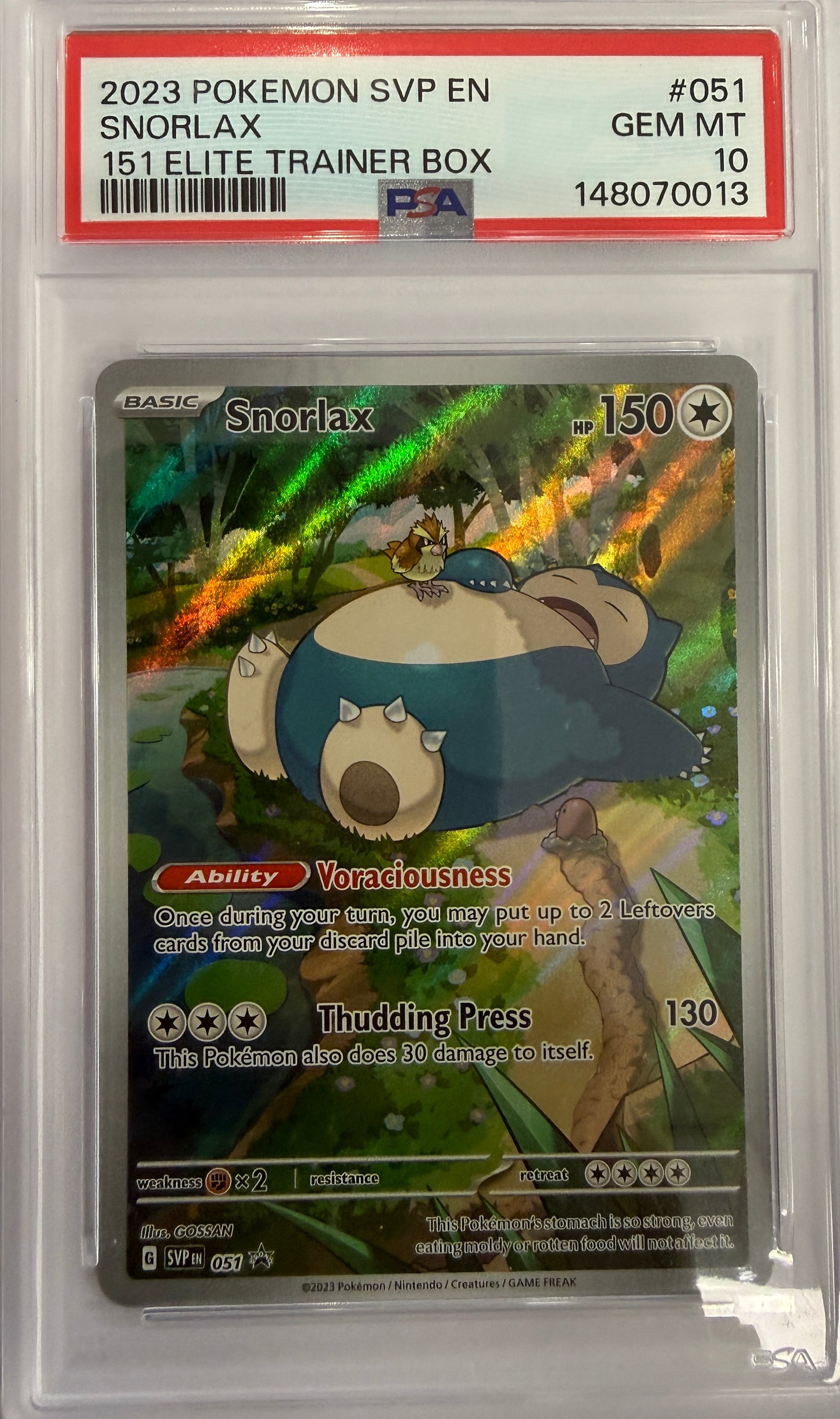 Snorlax - 051 - SV: Scarlet & Violet Promo Cards (SVP) - PSA 10