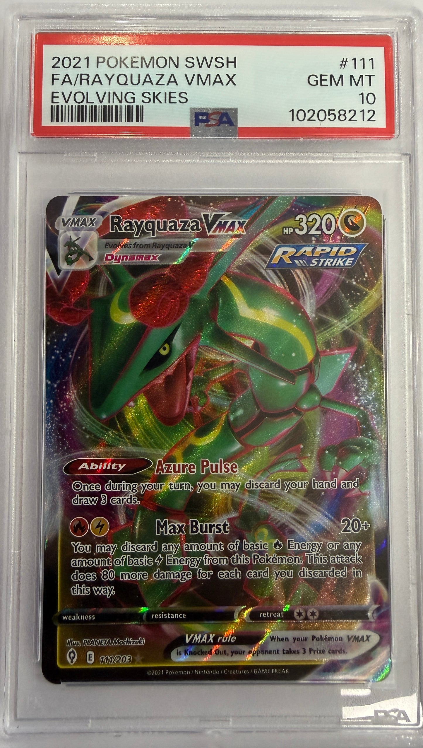 Rayquaza VMAX - SWSH07: Evolving Skies (SWSH07) - PSA 10