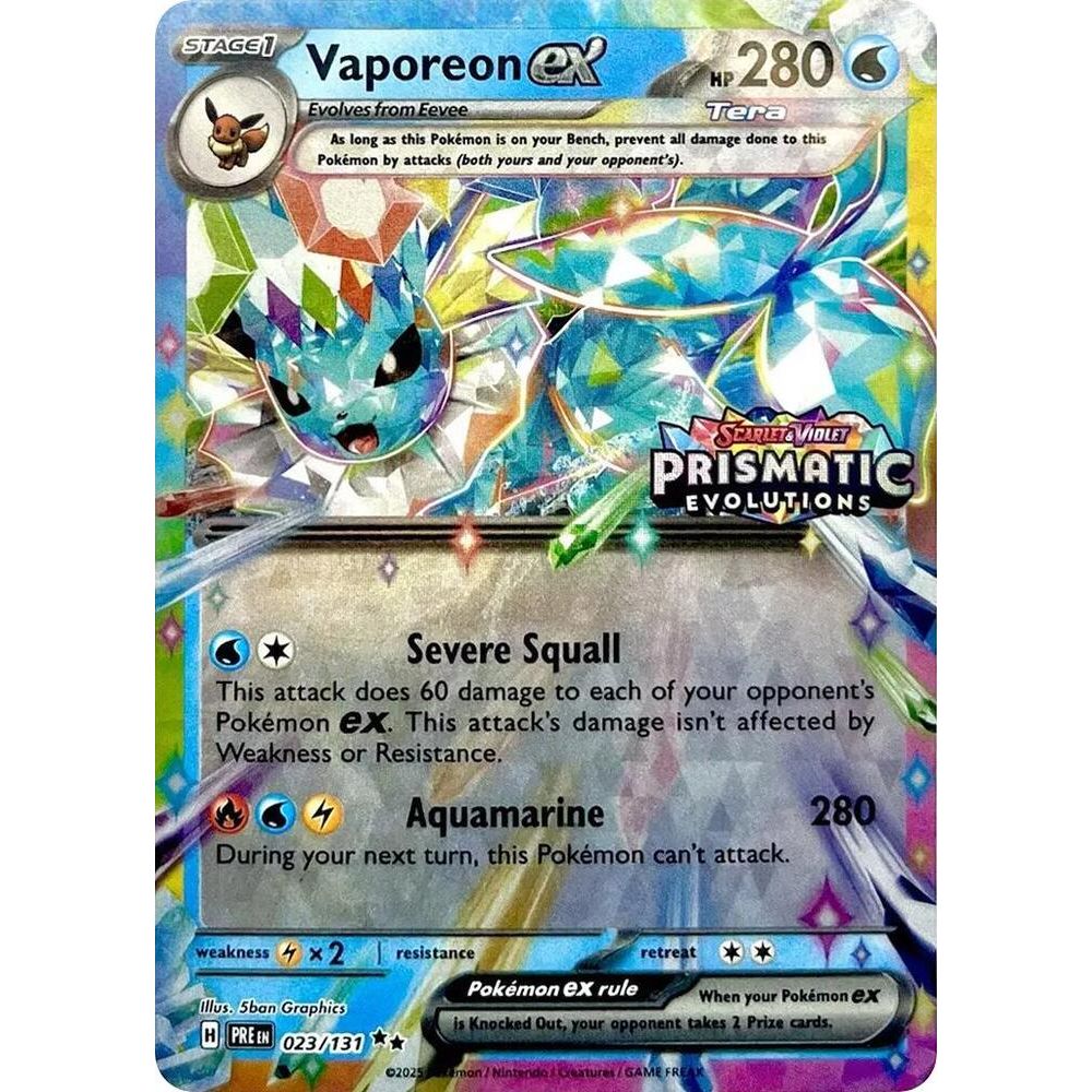 Vaporeon ex - 023/131 (Prismatic Evolutions Stamp) - Miscellaneous Cards & Products (MCAP)