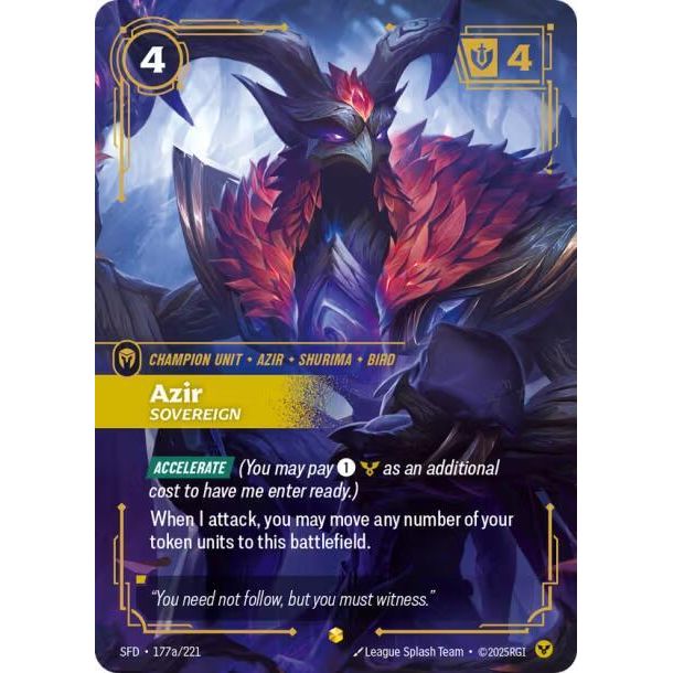 Azir, Sovereign (Alternate Art) - Spiritforged (SFD)