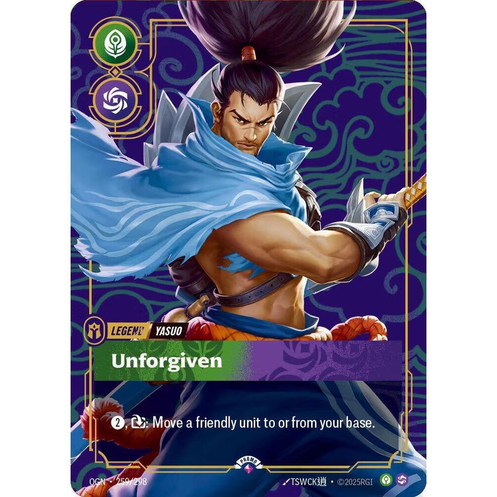 Yasuo, Unforgiven (Metal) (Best Of) - Riftbound Organized Play Promotional Cards (OPP)