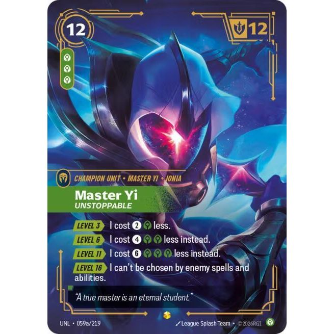 Master Yi, Unstoppable (Alternate Art) - Unleashed (UNL)