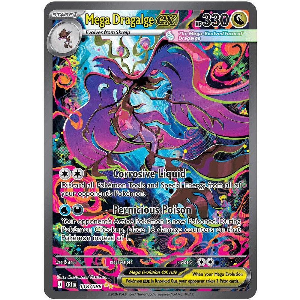 Mega Dragalge ex - 118/086 - ME04: Chaos Rising (CRI)