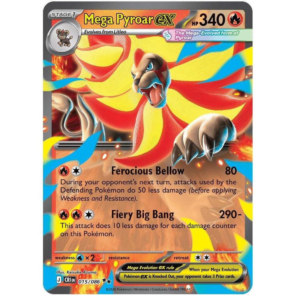 Mega Pyroar ex - 015/086 - ME04: Chaos Rising (CRI)