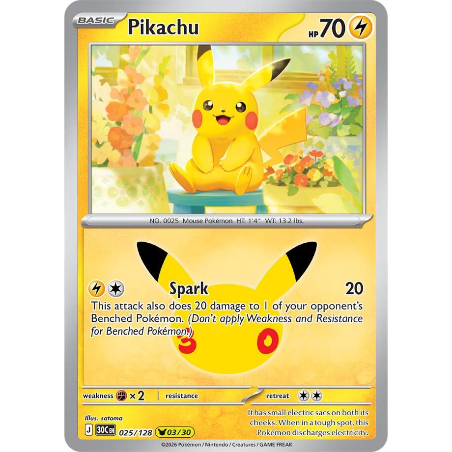 Pikachu - 025/128 - ME: 30th Celebration (30C)