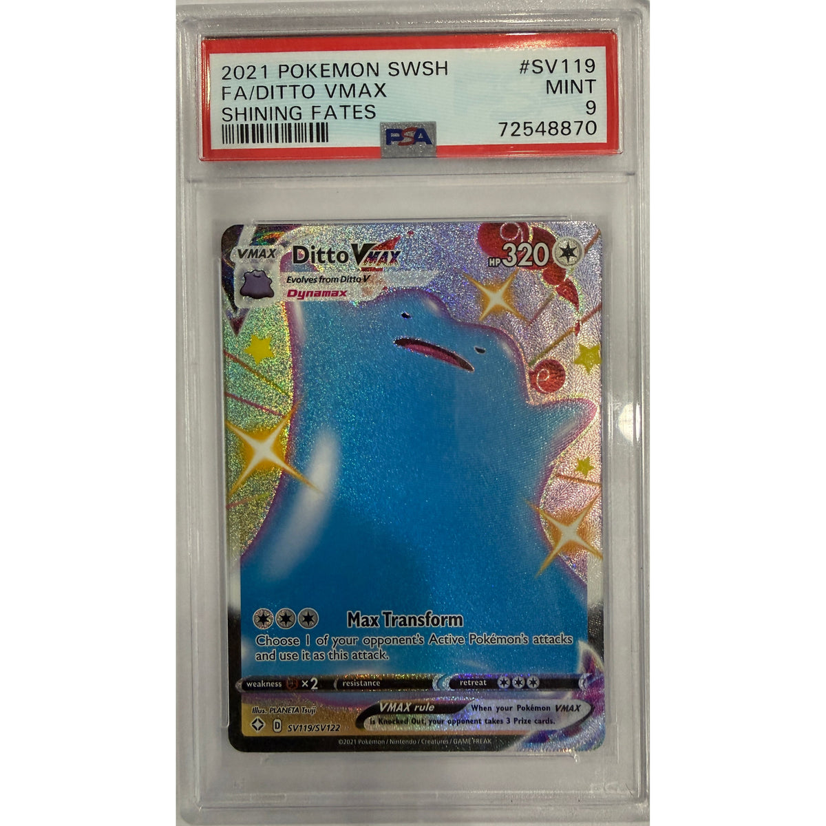 Ditto VMAX - Shining Fates: Shiny Vault (SHFSV) - PSA 9