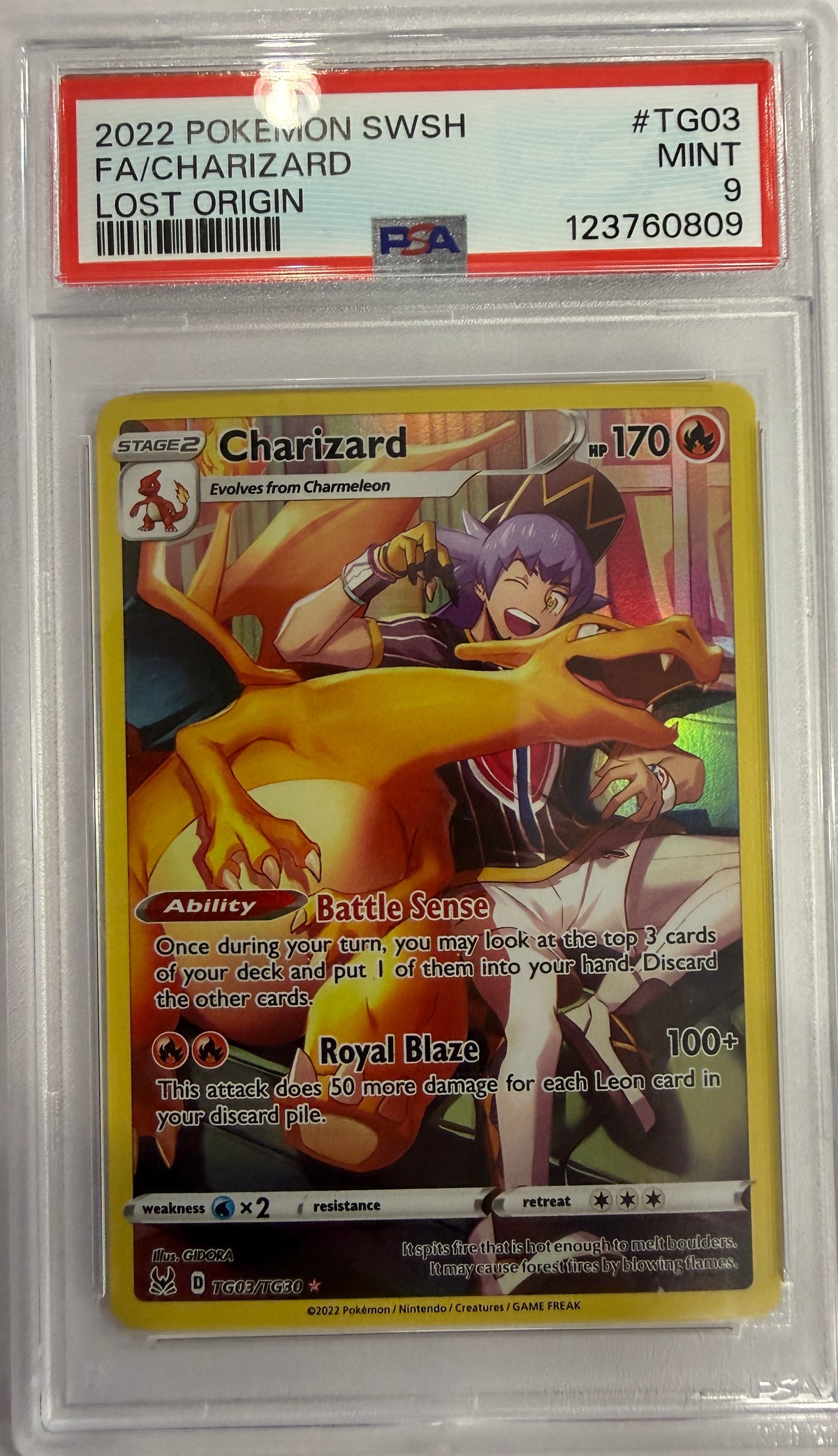 Charizard - SWSH11: Lost Origin Trainer Gallery (SWSH11: TG) - PSA 9