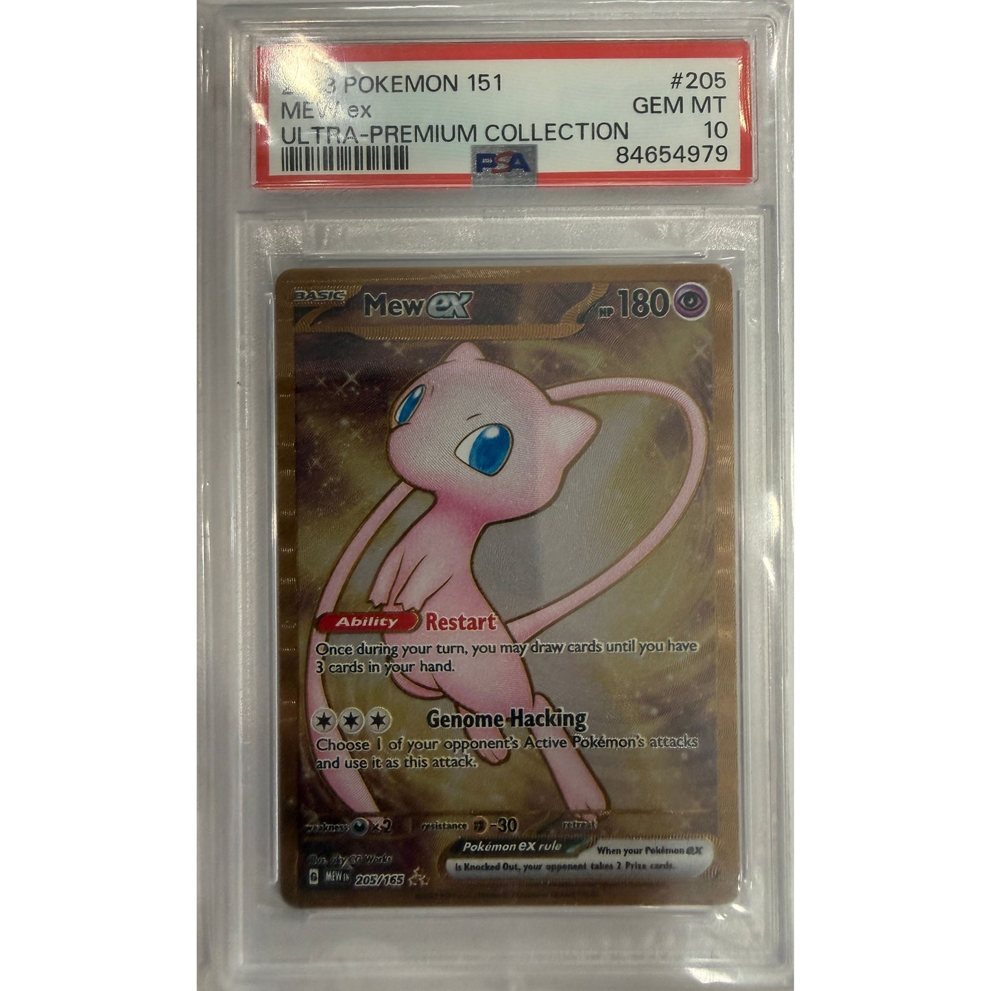 Mew ex - 205/165 (151 Metal Card) - SV: Scarlet & Violet 151 (MEW) - PSA 10
