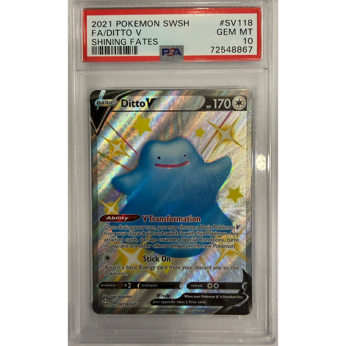 Ditto V - Shining Fates: Shiny Vault (SHFSV) - PSA 10