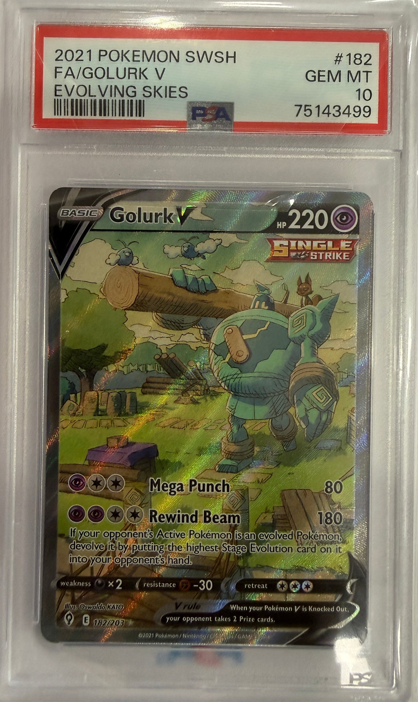 Golurk V (Alternate Full Art) - SWSH07: Evolving Skies (SWSH07) - PSA 10