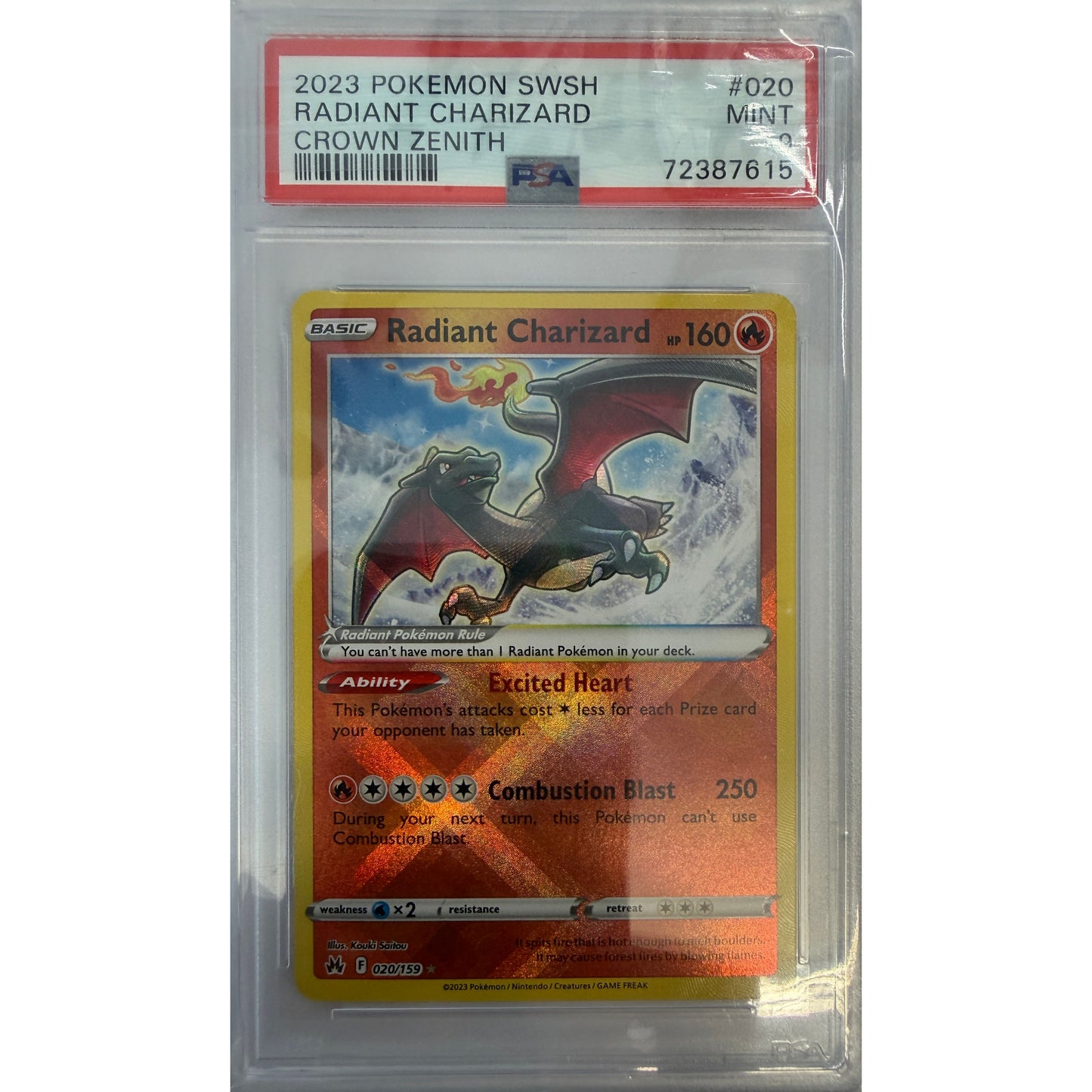 Radiant Charizard - Crown Zenith (CRZ) - PSA 9