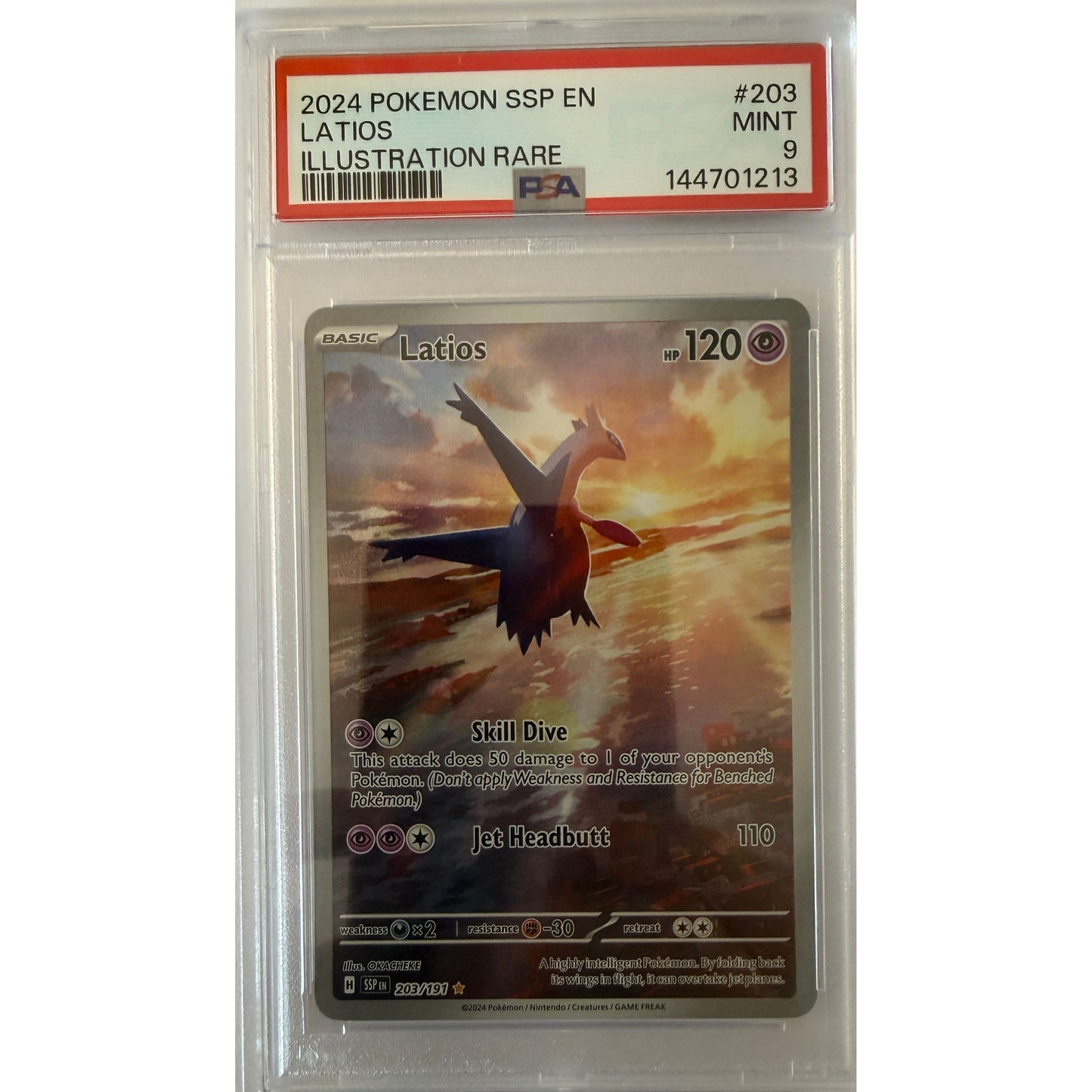 Latios - 203/191 - SV08: Surging Sparks (SSP) - PSA 9