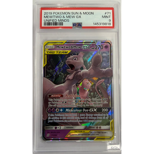 Mewtwo & Mew GX - SM - Unified Minds (SM11) - PSA 9