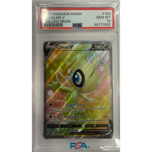 Celebi V (Full Art) - SWSH06: Chilling Reign (SWSH06) - PSA 10