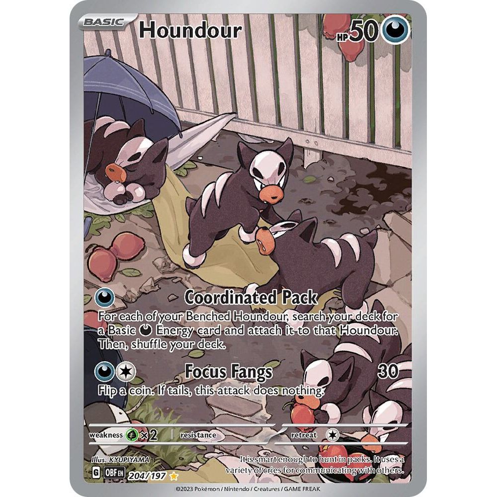 Houndour - 204/197 - SV03: Obsidian Flames (OBF)