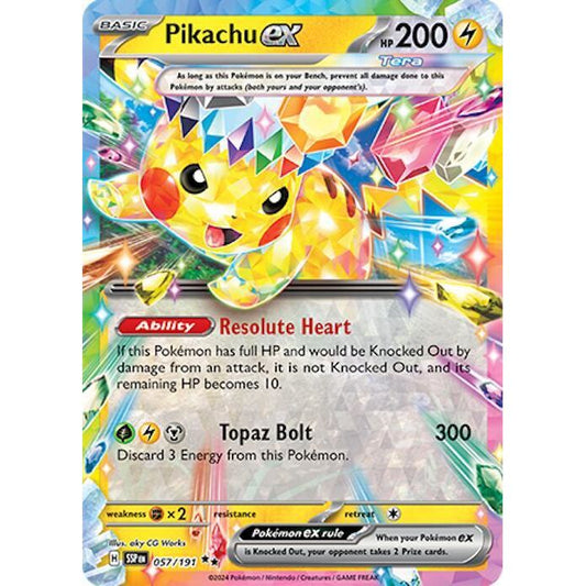Pikachu ex - 057/191 - SV08: Surging Sparks (SV08)