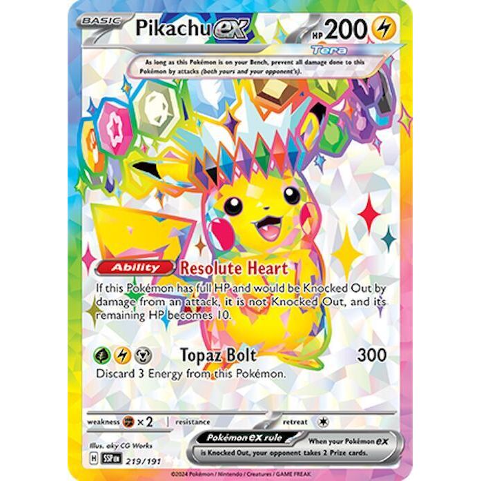 Pikachu ex - 219/191 - SV08: Surging Sparks (SSP)