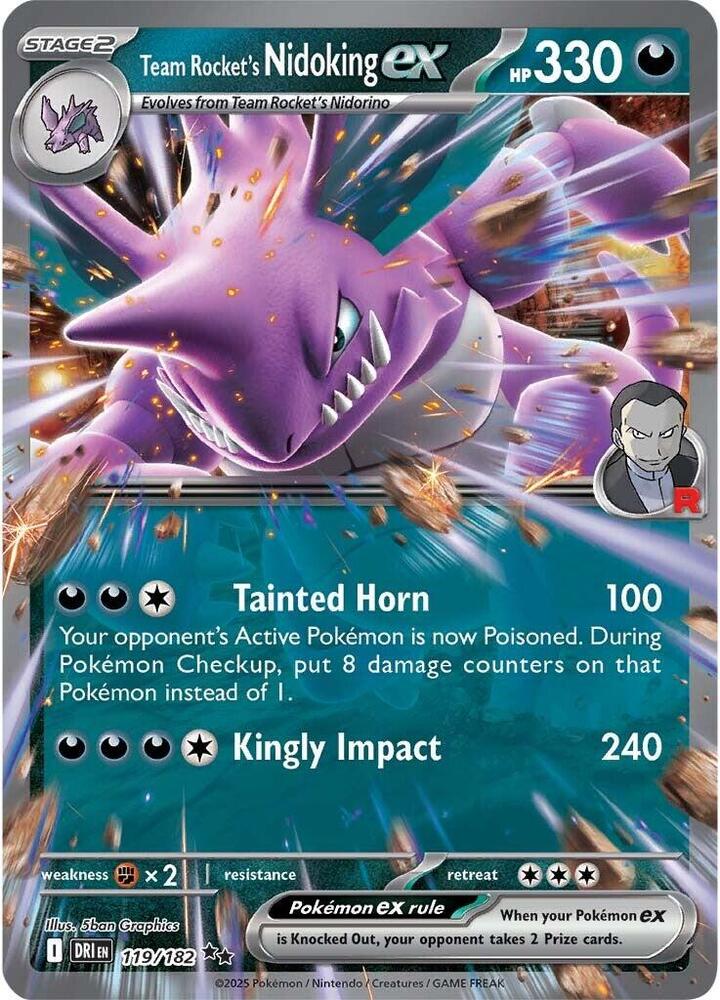 Team Rocket's Nidoking ex - 119/182 - SV10: Destined Rivals (DRI)