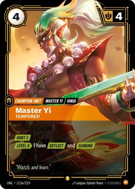 Master Yi, Tempered (Alternate Art) - Unleashed (UNL)