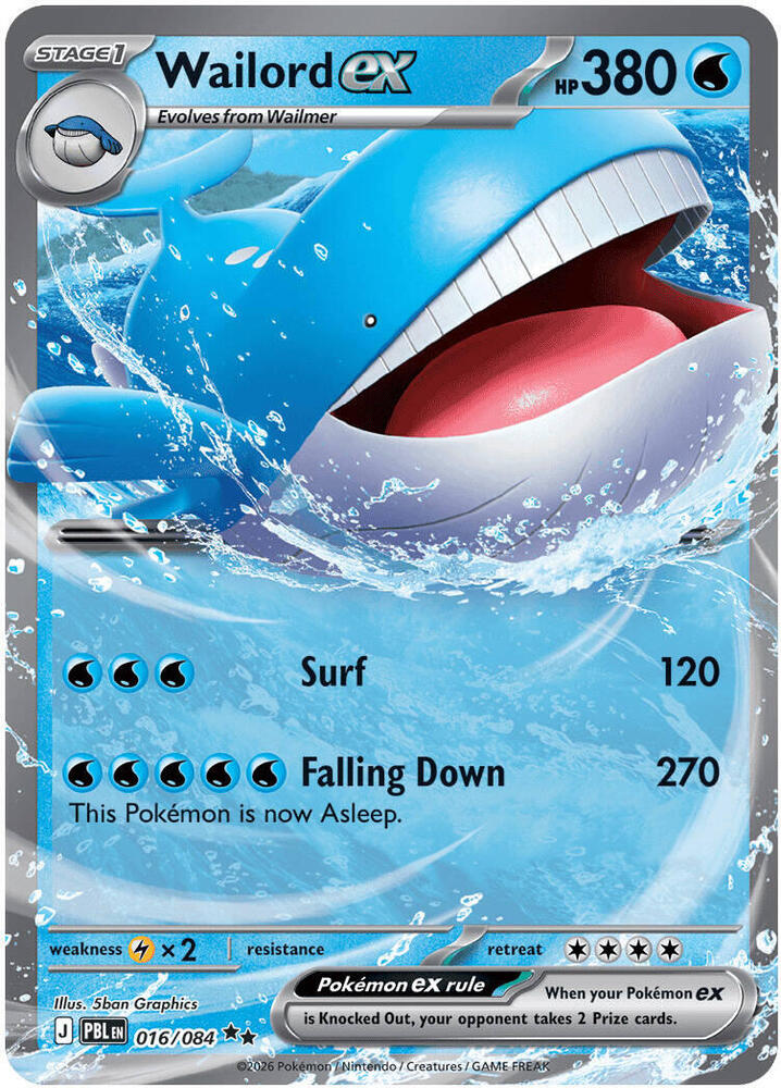 Wailord ex - 016/084 - ME05: Pitch Black (PBL)