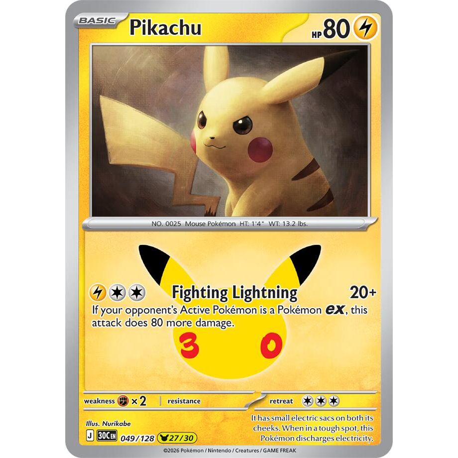 Pikachu - 049/128 - ME: 30th Celebration (30C)