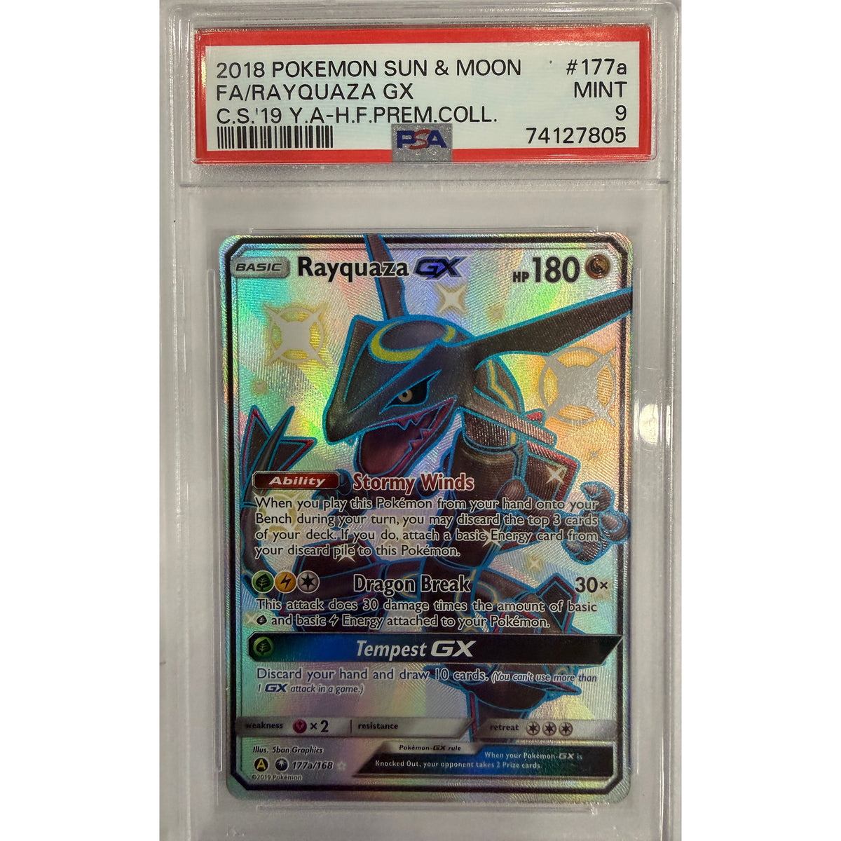 Rayquaza GX - 177a/168 - Alternate Art Promos (PR) - PSA 9