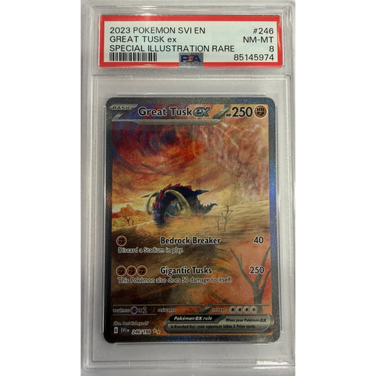 Great Tusk ex - 246/198 - SV01: Scarlet & Violet Base Set (SVI) - PSA 8