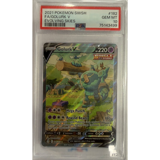 Golurk V (Alternate Full Art) - SWSH07: Evolving Skies (SWSH07) - PSA 10