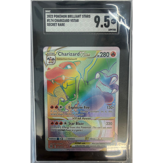 Charizard VSTAR (Secret) - SWSH09: Brilliant Stars (SWSH09) - SGC 9.5
