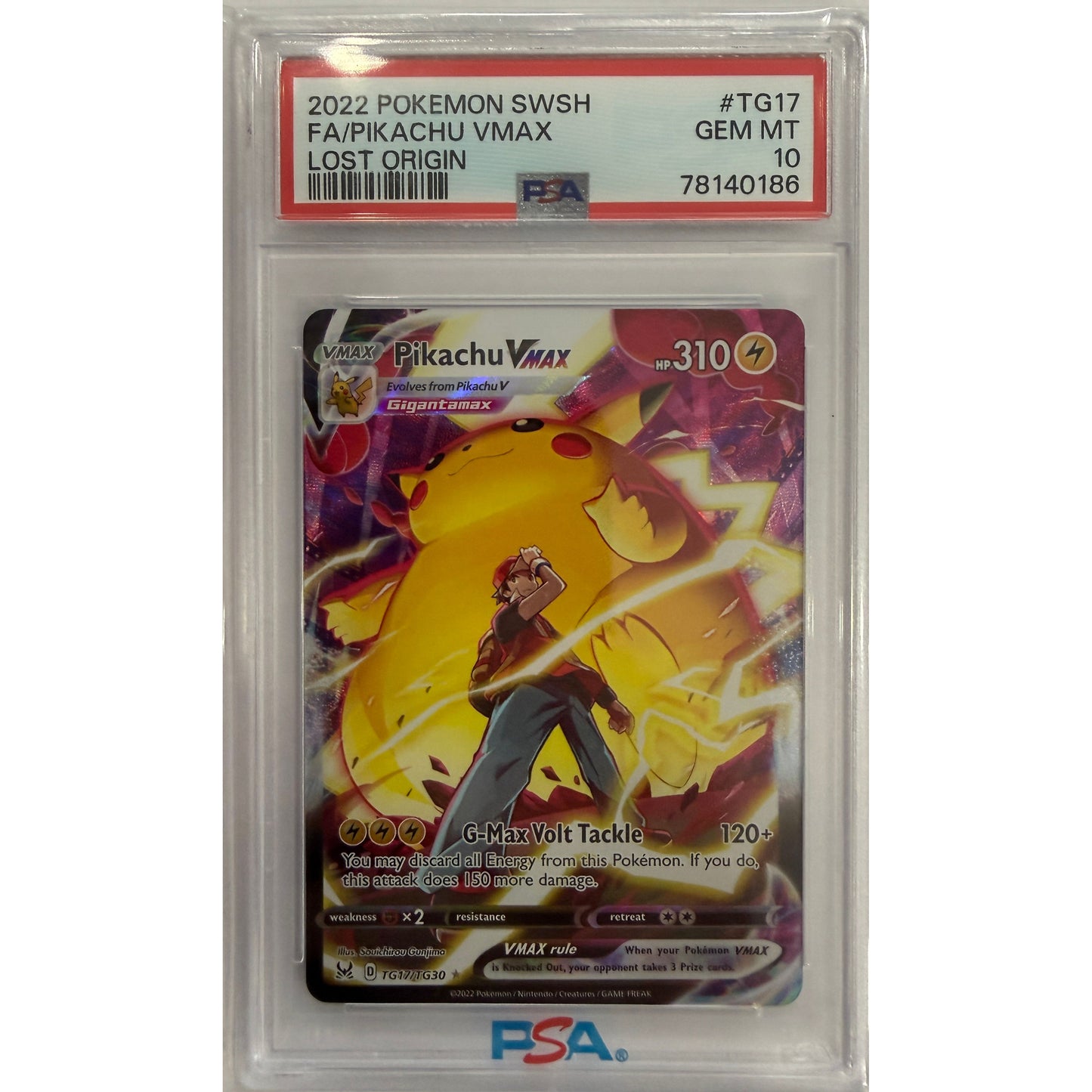Pikachu VMAX - SWSH11: Lost Origin Trainer Gallery (SWSH11: TG) - PSA 10