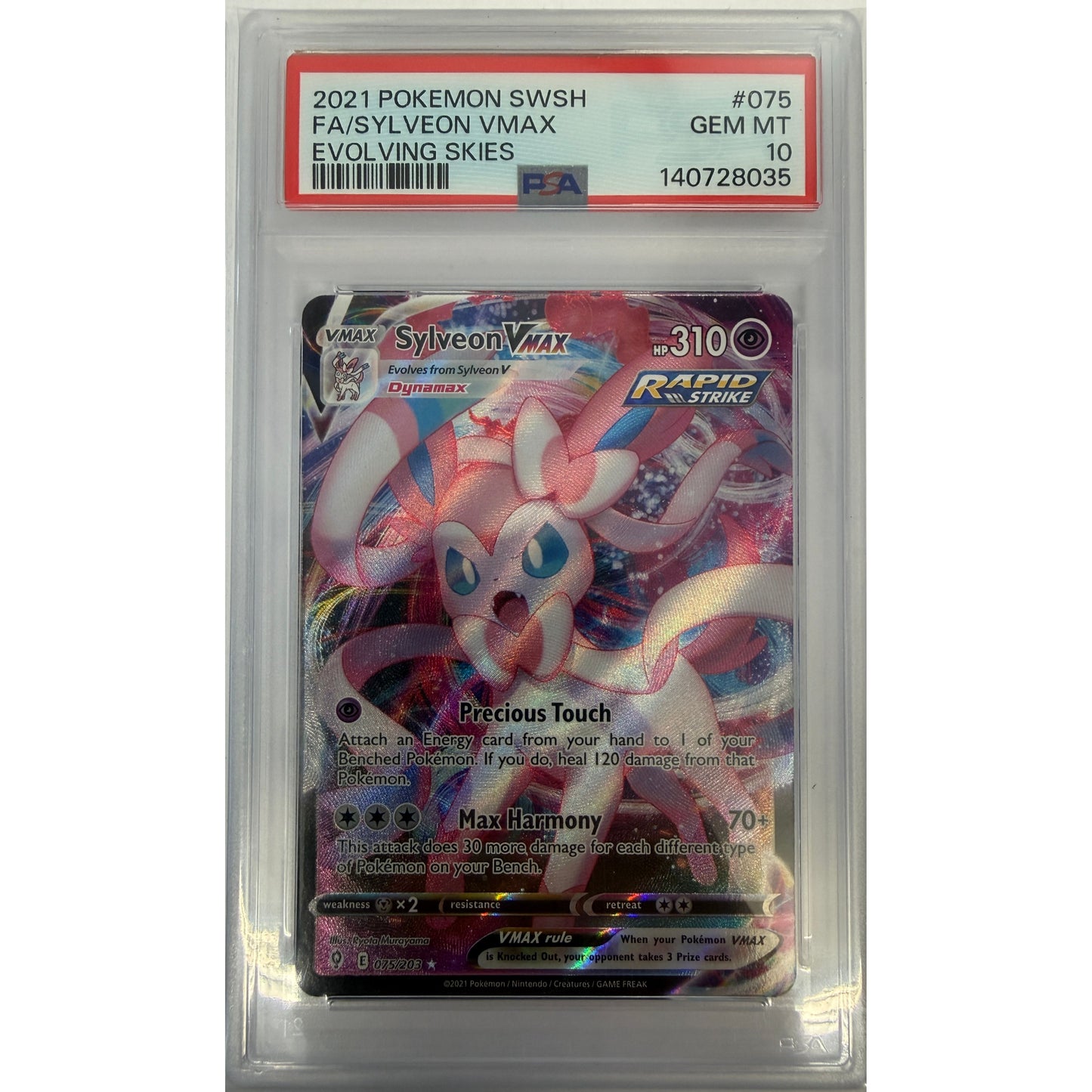 Sylveon VMAX - SWSH07: Evolving Skies (SWSH07) - PSA 10