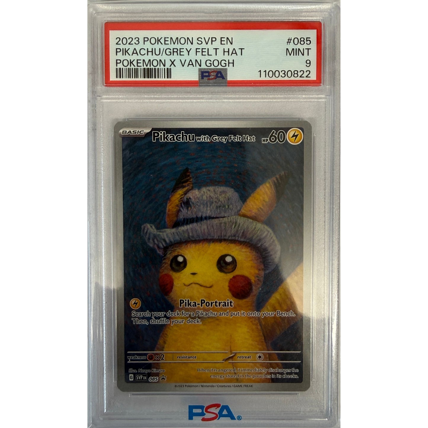 Pikachu with Grey Felt Hat - SV: Scarlet & Violet Promo Cards (SVP) - PSA9