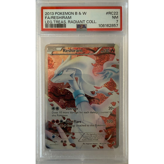 Reshiram (Full Art) - Legendary Treasures: Radiant Collection (LTR) - PSA 7