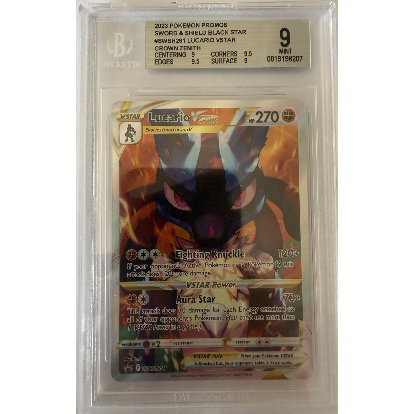 Lucario VSTAR - SWSH291 - SWSH: Sword & Shield Promo Cards (SWSD) - BGS 9