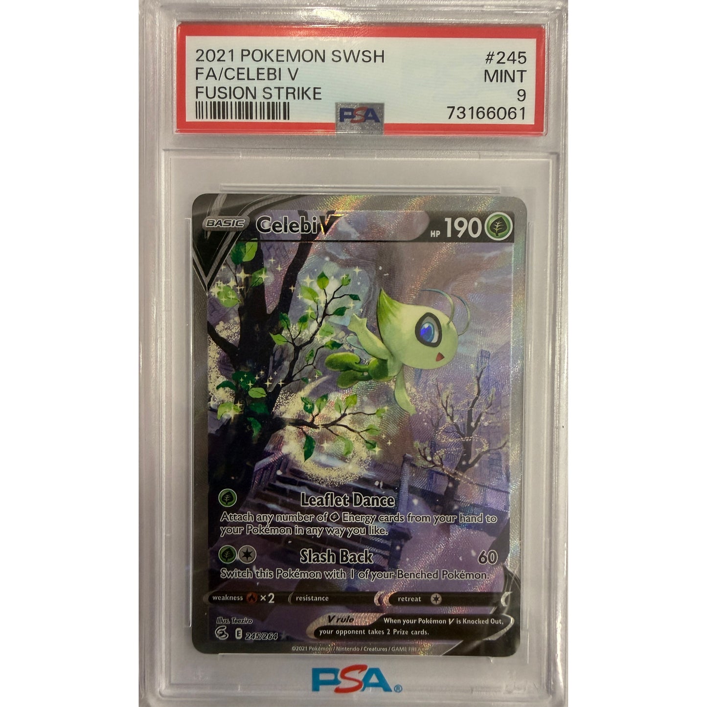 Celebi V (Alternate Full Art) - SWSH08: Fusion Strike (SWSH08) - PSA 9