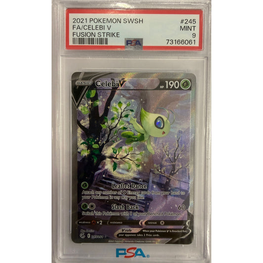 Celebi V (Alternate Full Art) - SWSH08: Fusion Strike (SWSH08) - PSA 9