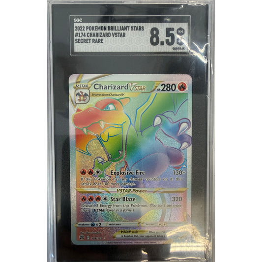 Charizard VSTAR (Secret) - SWSH09: Brilliant Stars (SWSH09) - SGC 8.5