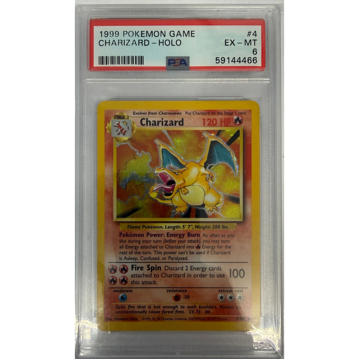 Charizard Holo 1999 - 4/102 - PSA 6