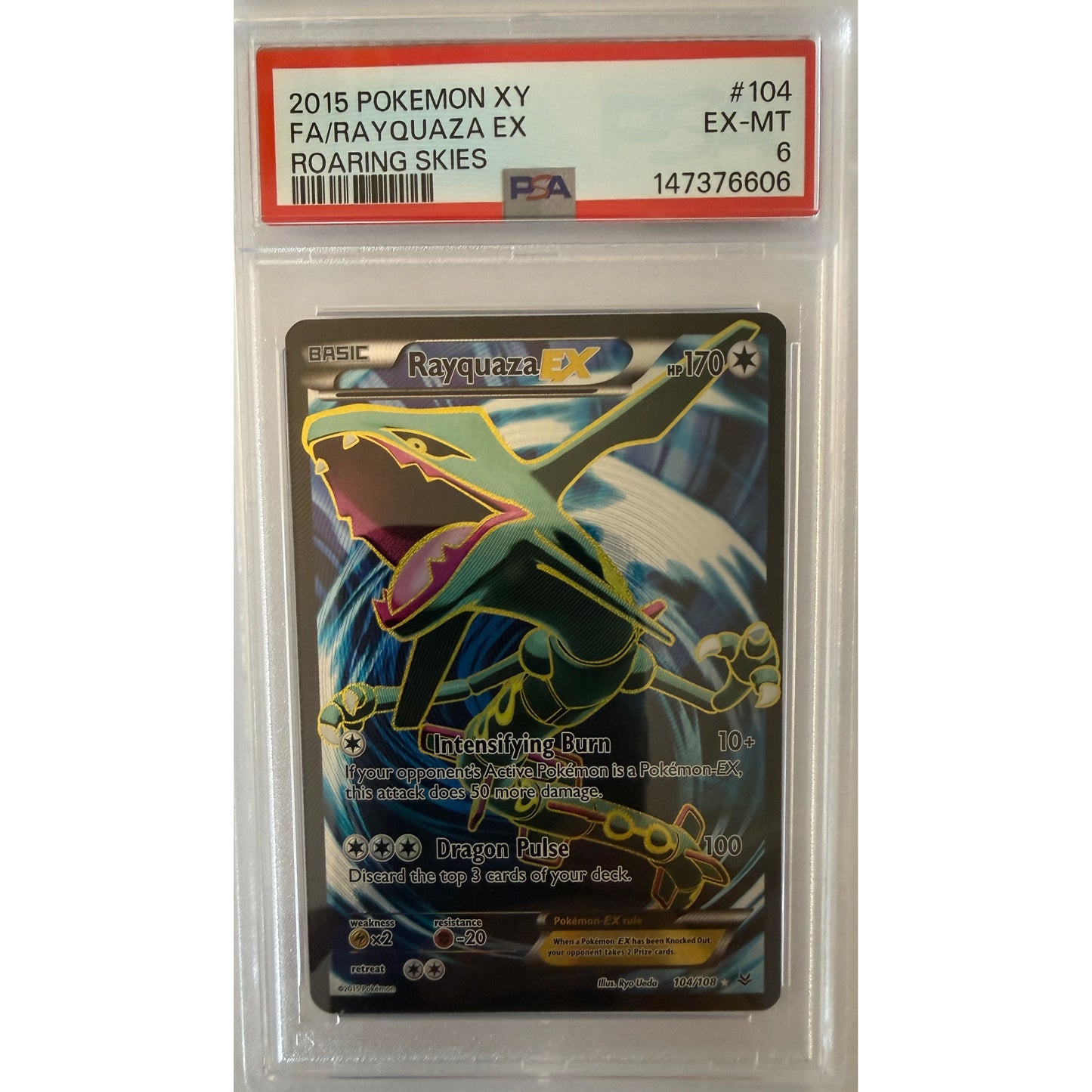 Rayquaza EX (104 Full Art) - XY - Roaring Skies (ROS) - PSA 6