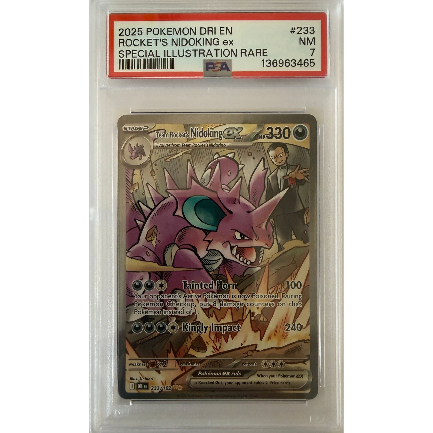 Team Rocket's Nidoking ex - 233/182 - SV10: Destined Rivals (DRI) - PSA 7