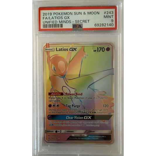 Latios GX (Secret) - SM - Unified Minds (SM11) - PSA 9