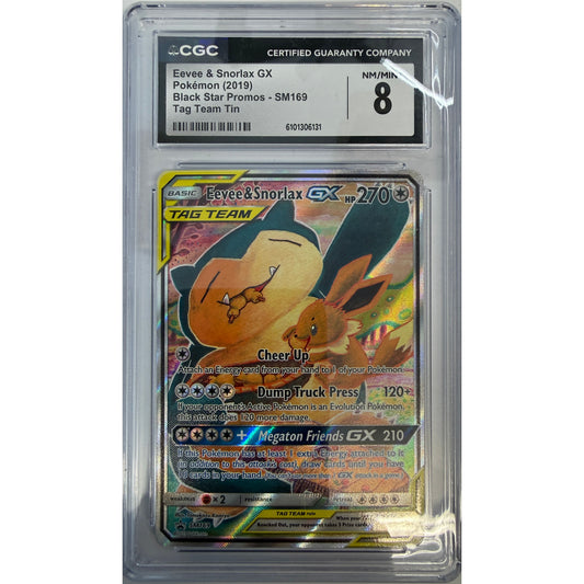 Eevee & Snorlax GX - SM169 - SM Promos (SMP) - CGC 8