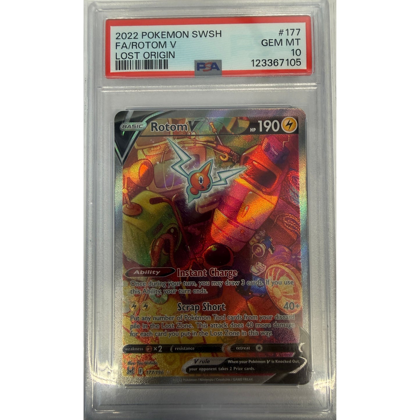 Rotom V (Alternate Full Art) - SWSH11: Lost Origin (SWSH11) - PSA 10