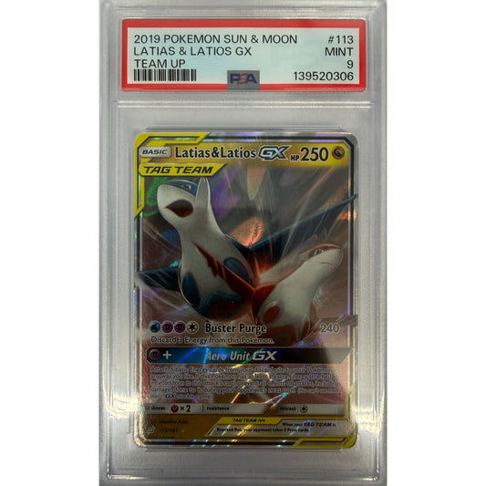 Latias & Latios GX - SM - Team Up (SM9) - PSA 9