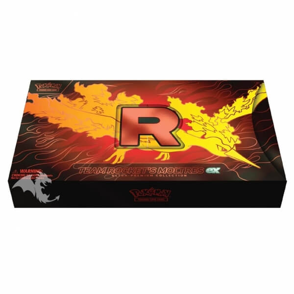 Pokémon TCG: Moltres ex Team Rocket's Ultra-Premium Collection - mierne poškodený
